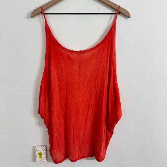 Free People We the Free Light Red Loose Fit Tank Top Size Small New - Picture 5 of 5